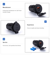 ABILKEEN-Adaptador de corriente impermeable para coche y motocicleta, cargador de enchufes, Interruptor táctil, 12V, 24V, QC3.0, QC4.0, enchufe de cargador USB Dual