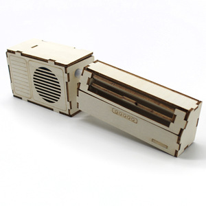 Mini aire acondicionado montado en la pared con unidad exterior, kit de madera 1:18 para niños, juguete científico DIY, modelo educativo - Product Image 4