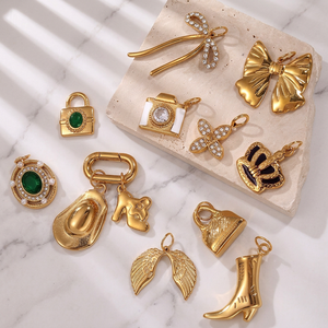 Golden Keepsakes Trove - Colgantes de Acero Inoxidable Chapados en Oro de 18K para Niños, para Hacer Joyas DIY, Resistentes al Agua - Product Image 4