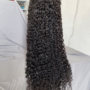 Perruques brésiliennes bouclées en cheveux humains vierges, avec dentelle frontale transparente, cheveux de bébé, densité 180%, longues, boucles profondes - Product Image 4