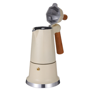 Aluminium Cuisinière Cafetière En Bois Poignée Moka Pot avec <span class=keywords><strong>Trois</strong></span> Capacités et Top Perle Design - Product Image 2