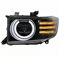 Ensemble de phares à LED modifiés avec projecteur Angel Eye pour Toyota Land Cruiser LC75, phare avant avec feux de jour à LED