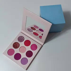 9 Holes Cosmetics OEM Private Label Wholesale Makeup Pressed Glitter DIY Eyeshadow Palette Eye Shadow Powder Multicolor