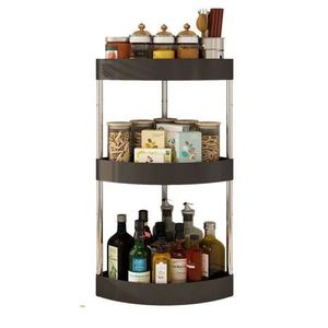 Modern Multifunction Stainless Steel Durable Sustainable Double Tier Standing Type <b>Corner</b> <b>Bracket</b> Kitchen Use Storage Rack - Product Image 5