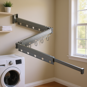 Tendedero de Ropa Retráctil de Pared DB, 93.2cm, de Aleación de Aluminio, Plegable y Ahorrador de Espacio, para Almacenamiento de Ropa en el Hogar - Product Image 2