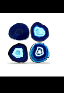 R.K.INTERNATIONAL Ensemble de sous-verres en agate résineux résistant à la chaleur, fabriqués à la main, de luxe |   Sous-verres décoratifs en résine époxy avec bord doré - Product Image 4