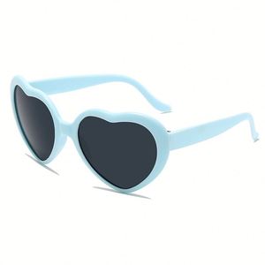 Colorful PC Lightweight Fashion Party Beach Travel UV Protection Trendy Photo Props <b>Heart</b> Shape Sunglasses - Product Image 5