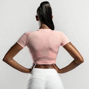 Débardeurs de sport pour femmes PIHA SPORTS, design ethnique personnalisé, extensibles, en polyester/coton, beige, manches courtes, coupe régulière, séchage rapide - Product Image 3