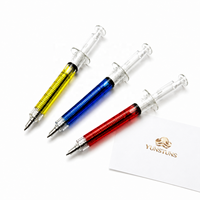 Stylo seringue infirmier, corps en plastique transparent avec graduations, écriture fluide, impression de logo, papeterie fantaisie pour étudiants en médecine