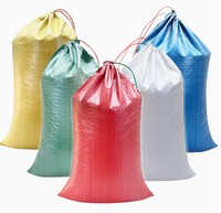 Emballage de stockage de cordon de logo personnalisable Sacs en plastique tissés en PP Sacs à cordon de logo personnalisables