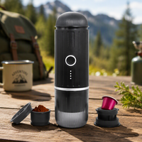 Machine à café portable à extraction haute pression pour capsules et café moulu, idéale pour le camping, la maison et le bureau