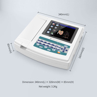 Appareil ECG portable 12 canaux 12 dérivations avec écran tactile d'interprétation, impression thermique, batterie longue durée (jusqu'à 10 heures), certifié CE