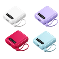 2025 nouveau porte-clés 5000mAh chargeur Portable miroir batterie externe 10000mahh avec câbles et plomb