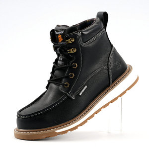 Botas de Cuero de Venta Caliente con Punta de Acero Zapatos de Seguridad Laboral para Hombre Anti-Golpes Resistentes a la Perforación Nuevas Botas de Seguridad Industrial de Moda - Product Image 2