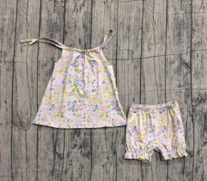 Ensemble 2 pièces pour filles, chemise et bloomers, imprimé floral printemps-automne, respirant, 95% coton, vêtements décontractés pour tout-petits - Product Image 3