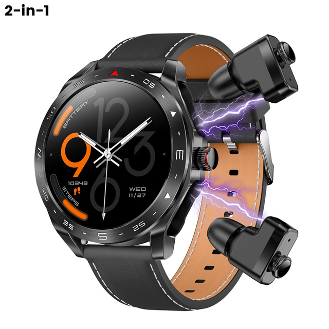 T95 Smartwatch 2-in-1 with TWS Earbuds BT Calling & Music Playback Heart Rate Monitoring Step Counting & Fitness Tracking