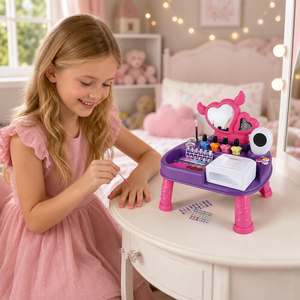 Ensemble de jeu de manucure pour enfants avec lampe de séchage des ongles, miroir et vernis à ongles, station de salon de <span class=keywords><strong>beauté</strong></span>, cadeau pour filles - Product Image 5