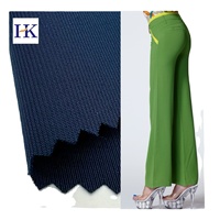 Nouveau tissu tissé de pantalon large de robe de femmes de sergé élastique de quatre côtés de polyester torsadé