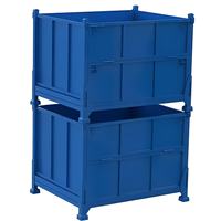 Bac de stockage en acier pliable et empilable robuste pour entrepôt, conteneur en acier, équipement de transport et de stockage