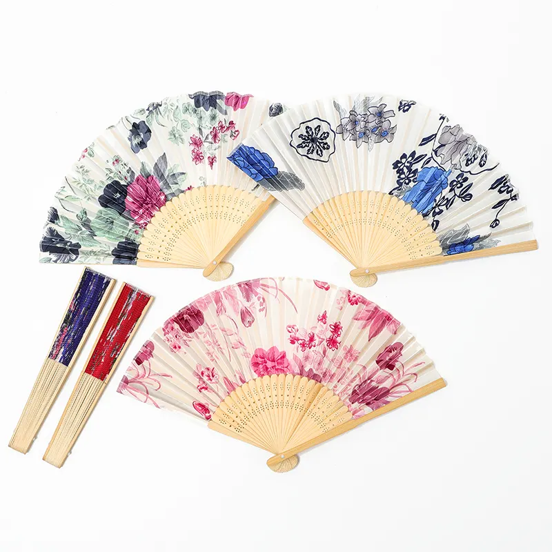 Groothandel Japanse Stijl Custom Bamboe Folding Hand Fans Voor Bruiloft