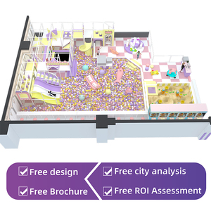 Bettaplay Aire de jeux pour enfants de 180 m², équipement de terrain de jeux intérieur, aire de jeux souple, piscine à balles géante, plastique rose et violet, pays des rêves - Product Image 5