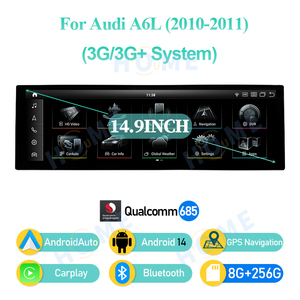 Lecteurs vidéo pour voiture Android 14, Carplay Androidauto pour <span class=keywords><strong>AUDI</strong></span> A6L 2005-2011, lecteur multimédia 14,9 pouces, navigation GPS, écran intelligent 4G - Product Image 6