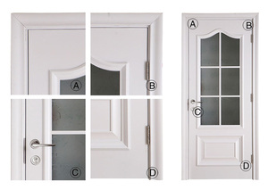 Apprêt blanc rimer moulé porte de chambre à coucher pour le canada Incassable en verre trempé porte en verre blanc portes d'entrée de salle de bain - Product Image 3