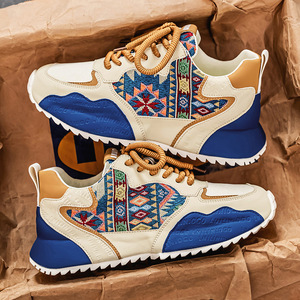 Nouvelles chaussures de sport décontractées tendance avec semelle polyvalente, intégrant un mélange de cuir Agan et de tissu, chaussures au style tendance - Product Image 2