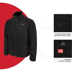 Custom RHG-J100 Men's Heated Soft Shell <b>Jacket</b> With Battery Waterproof Fleece Parka Casual Wear - Product Image 4
