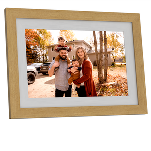 10.1 Inch Smart <b>WiFi</b> Photo Frame Full HD IPS Touch Screen Clock Function Wood Material Cloud Connectivity Video Playback - Product Image 1