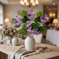 Lila Seiden-Kunstblumenstrauß Lavendel Rose Hortensie Orchidee Blumenarrangement für Hochzeits- und Eventdekoration