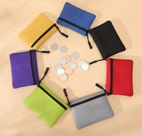 MOQ 100 Kustomisasi Resleting Kain Oxford Tahan Air Dompet Koin Ultra-ringan Tempat Kartu Tempat Kunci Tas Mini Portabel Unisex