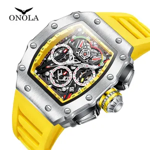 CURREN 8442 Men's Watch Multi-function Silicone Six Pin Chronograph Quartz Watches Fashion Sports Waterproof Luminous Men Watch