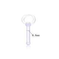 Bioplasticos Médicos al por Mayor, 10 Piezas/Juego, Piercing Nasal Simple Invisible con Barra Recta, Piercing Nasal con Forma de Girasol, Estrella de Cinco Puntas y Luna