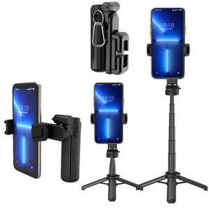 Mini trépied de poche avec poignée, perche à <span class=keywords><strong>selfie</strong></span>, angles réglables, pince pour téléphone, prise de vue horizontale et verticale - Product Image 1