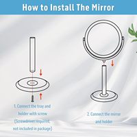 Factory Wholesale Personalized Lighted 360 Rotation LED Double Sided Foldable Magnifying Cosmetic Mirror 1X/10X Desktop Vanity