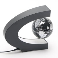 Globe rotatif à lévitation magnétique avec bouteille flottante à LED Globes d'affichage Gadget de bureau mondial