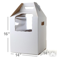 Boîtes à gâteaux de mariage personnalisées 14 pouces avec fenêtre transparente et poignée, finition mate et gaufrage, pliables et recyclables, en emballage en vrac