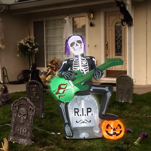 Inflables de Halloween para decorar al aire libre, Jack de <span class=keywords><strong>roca</strong></span> de 7 pies en Tombstone, fantasma con decoración de calabaza, LED, soplado iluminado patio césped hogar - Product Image 1