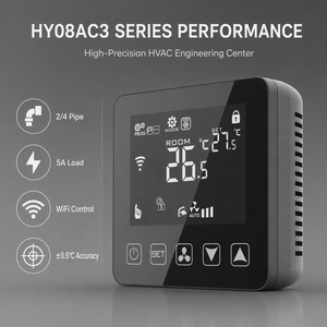 Termostato Digitale Intelligente WiFi Tuya per Fan Coil, Modalità Raffreddamento e Riscaldamento Aria Condizionata, Comunicazione RS485 Modbus - Product Image 1