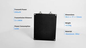 Sistema de Comunicación de Largo Alcance para UAV Avanzado con Control Remoto para Enlace de Datos de Video HD en Tiempo Real, Antena Dual MIMO 24Mbps - Product Image 3
