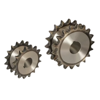 Pignon de chaîne industriel haute performance à double pas, engrenages dentés, pignon de chaîne à rouleaux en acier personnalisé OEM