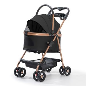Poussette multifonctionnelle à quatre roues, écologique et lavable, pour chiens, pliable à une main, pour l'extérieur, portable et léger 20kg - Product Image 1