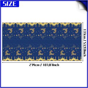 Polyester Washable Party Eid Mubarak <b>Tablecloths</b> Covers Decorations Ramadan Table Clothes for Home Accept Customized Logo - Product Image 2