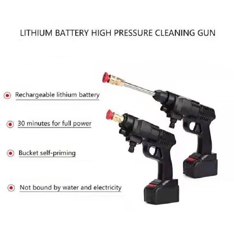 Hot products cordless high pressure car washer gun with rechargeable lithium battery