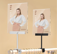 Support de Présentation Carré en Acier Inoxydable Écologique et Moderne pour Étiquettes de Prix et Porte-Présentoirs de Cartes pour Magasins de Vêtements