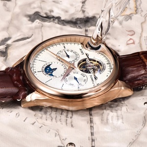 LIGE 6826 Classic Mens Retro Watches <b>Automatic</b> Mechanical Watch Tourbillon Clock Genuine Leather Waterproof <b>Wristwatch</b> - Product Image 3