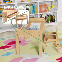 Ensemble de bureau et chaise réglables pour enfants, meubles en bois naturel, table et chaise d'étude pour enfants