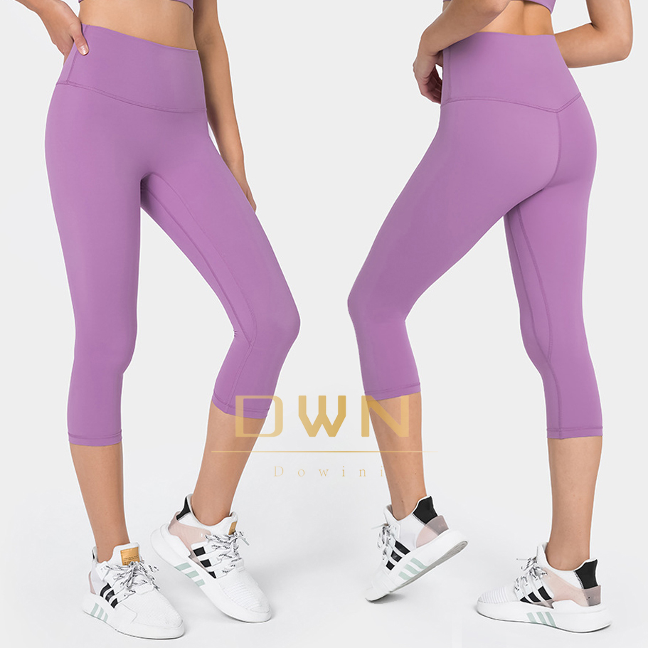 Hot Selling New Colors 3/4 Length High Waist Hip Lifting Slim Quick-Dry Sports Fitness Leggings Front Seamless Legging for Yoga