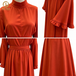 islamica da donna Set di moda interna aperta 2 pezzi manica lunga Dubai Turkey Ramadan abaya musulmano abito lungo da donna - Product Image 4